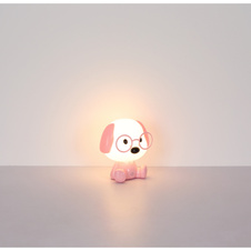 Stolní lampa, plast růžový a bílý, dotykové zapínání/vypínání, dotykový stmívač, bez adaptéru, USB-A 2.0 - USB-C, doba nabíjení cca 2 hodiny, doba svícení cca 12 hodin, svítí během nabíjení, DxŠxV: 180x150x200mm, LED 1W 5V, výkon 32lm, 3000K