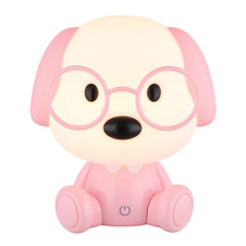 Stolní lampa, plast růžový a bílý, dotykové zapínání/vypínání, dotykový stmívač, bez adaptéru, USB-A 2.0 - USB-C, doba nabíjení cca 2 hodiny, doba svícení cca 12 hodin, svítí během nabíjení, DxŠxV: 180x150x200mm, LED 1W 5V, výkon 32lm, 3000K