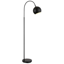 Stojací lampa, černý matný kov, černý PVC kabel, nožní spínač v kabelu, DxŠxV: 580x250x1500mm, délka kabelu 1800mm, bez žárovky 1xE27, max. 60W 230V