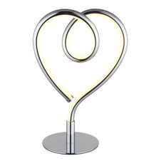 Stolní lampa, kov chrom, hliník chrom, silikon bílý, PVC černý kabel, kolébkový vypínač na kabelu, DxŠxV: 160x100x235mm, délka kabelu 1500mm, včetně LED 6W 230V, zdroj 450lm, výkon 250lm, 3000K