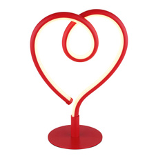 Stolní lampa, kov červený matný, hliník červený matný, silikon bílý, PVC kabel černý, kolébkový vypínač na kabelu, DxŠxV: 160x100x235mm, délka kabelu 1500mm, včetně LED 6W 230V, zdroj 450lm, výkon 250lm, 3000K