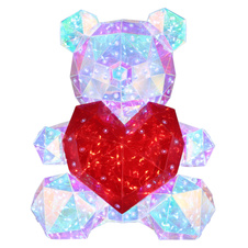 Stolní lampa, plast čirý a červený křišťálový efekt, PVC kabel bílý, kolébkový vypínač na kabelu, bez adaptéru, včetně USB kabelu, včetně 10W DC5V 2A adaptéru, DxŠxV: 260x205x320mm, délka kabelu 2000mm, včetně 200xLED 0,03W 5V, 8000K