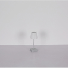 Stolní lampa, plast a hliník v provedení šampaň, plast bílý, dotykový vypínač a stmívání, plynule nastavitelný stmívač, fixace barvy, bez adaptéru, USB-A 2.0 USB-C, nabíjí se a svítí cca 4h, ø: 85mm, V: 255mm, LED 2W 230V, 100lm, CCT 3000-6500K