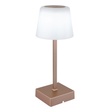 Stolní lampa, plast a hliník v provedení šampaň, plast bílý, dotykový vypínač a stmívání, plynule nastavitelný stmívač, fixace barvy, bez adaptéru, USB-A 2.0 USB-C, nabíjí se a svítí cca 4h, ø: 85mm, V: 255mm, LED 2W 230V, 100lm, CCT 3000-6500K