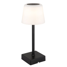 Stolní lampa, plast a hliník černý, plast bílý, dotykový vypínač a stmívání, plynulá regulace stmívání, fixace barev, bez adaptéru, USB-A 2.0 USB-C, nabíjí se a svítí cca 4 h, ø: 85mm, V: 255mm, LED 2W 230V, výkon 100lm, CCT 3000-6500K