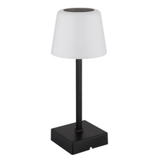 Stolní lampa, plast a hliník černý, plast bílý, dotykový vypínač a stmívání, plynulá regulace stmívání, fixace barev, bez adaptéru, USB-A 2.0 USB-C, nabíjí se a svítí cca 4 h, ø: 85mm, V: 255mm, LED 2W 230V, výkon 100lm, CCT 3000-6500K