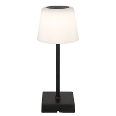 Stolní lampa, plast a hliník černý, plast bílý, dotykový vypínač a stmívání, plynulá regulace stmívání, fixace barev, bez adaptéru, USB-A 2.0 USB-C, nabíjí se a svítí cca 4 h, ø: 85mm, V: 255mm, LED 2W 230V, výkon 100lm, CCT 3000-6500K