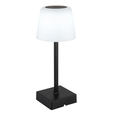 Stolní lampa, plast a hliník černý, plast bílý, dotykový vypínač a stmívání, plynulá regulace stmívání, fixace barev, bez adaptéru, USB-A 2.0 USB-C, nabíjí se a svítí cca 4 h, ø: 85mm, V: 255mm, LED 2W 230V, výkon 100lm, CCT 3000-6500K