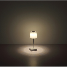 Stolní lampa, plast a hliník černý, plast bílý, dotykový vypínač a stmívání, plynulá regulace stmívání, fixace barev, bez adaptéru, USB-A 2.0 USB-C, nabíjí se a svítí cca 4 h, ø: 85mm, V: 255mm, LED 2W 230V, výkon 100lm, CCT 3000-6500K