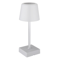 Stolní lampa, plast/hliník stříbrný, plast bílý, dotykový vypínač a stmívání, plynulý stmívač, fixace barev, bez adaptéru, USB-A - USB-C, nabíjí se a svítí cca 4 h, ø: 85mm, V: 255mm, LED 2W 230V, výkon 100lm, CCT 3000-6500K