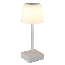 Stolní lampa, plast/hliník stříbrný, plast bílý, dotykový vypínač a stmívání, plynulý stmívač, fixace barev, bez adaptéru, USB-A - USB-C, nabíjí se a svítí cca 4 h, ø: 85mm, V: 255mm, LED 2W 230V, výkon 100lm, CCT 3000-6500K