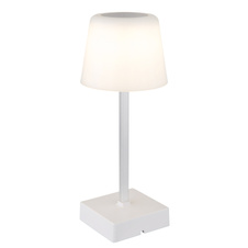 Stolní lampa, plast a hliník bílý, PVC kabel černý, dotykový vypínač a stmívání, plynulá regulace stmívání, fixace barev, bez adaptéru, USB-A - USB-C, nabíjí se a svítí cca 4 h, ø: 85mm, V: 255mm, LED 2W 230V, výkon 100lm, CCT3000-6500K