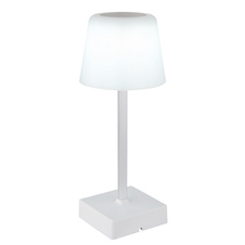 Stolní lampa, plast a hliník bílý, PVC kabel černý, dotykový vypínač a stmívání, plynulá regulace stmívání, fixace barev, bez adaptéru, USB-A - USB-C, nabíjí se a svítí cca 4 h, ø: 85mm, V: 255mm, LED 2W 230V, výkon 100lm, CCT3000-6500K