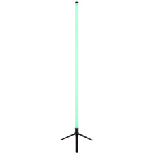 Stojanová lampa, černobílý plast, černý PVC kabel, stmívatelná, RGB změna barev a fixace, RGB duhový efekt, aplikace, bez adaptéru, USB-A 2.0 USB-C, dálkové ovládání, ø: 370mm, V: 1130mm, kabel 1500mm, včetně RGB LED 7W 5V