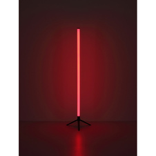 Stojanová lampa, černobílý plast, černý PVC kabel, stmívatelná, RGB změna barev a fixace, RGB duhový efekt, aplikace, bez adaptéru, USB-A 2.0 USB-C, dálkové ovládání, ø: 370mm, V: 1130mm, kabel 1500mm, včetně RGB LED 7W 5V