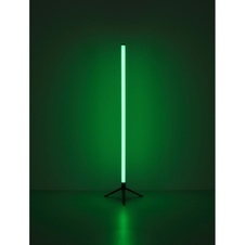 Stojanová lampa, černobílý plast, černý PVC kabel, stmívatelná, RGB změna barev a fixace, RGB duhový efekt, aplikace, bez adaptéru, USB-A 2.0 USB-C, dálkové ovládání, ø: 370mm, V: 1130mm, kabel 1500mm, včetně RGB LED 7W 5V