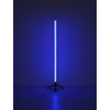 Stojanová lampa, černobílý plast, černý PVC kabel, stmívatelná, RGB změna barev a fixace, RGB duhový efekt, aplikace, bez adaptéru, USB-A 2.0 USB-C, dálkové ovládání, ø: 370mm, V: 1130mm, kabel 1500mm, včetně RGB LED 7W 5V