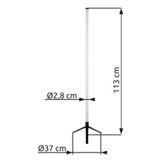 Stojanová lampa, černobílý plast, černý PVC kabel, stmívatelná, RGB změna barev a fixace, RGB duhový efekt, aplikace, bez adaptéru, USB-A 2.0 USB-C, dálkové ovládání, ø: 370mm, V: 1130mm, kabel 1500mm, včetně RGB LED 7W 5V