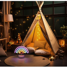 Dekorativní svítidlo, bílý plast, posuvný spínač, duha, DxŠxV: 225x100x195mm, včetně LED 2W 4,5V