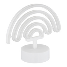 Dekorativní svítidlo, bílý plast, posuvný spínač, duha, DxŠxV: 225x100x195mm, včetně LED 2W 4,5V