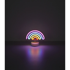 Dekorativní svítidlo, bílý plast, posuvný spínač, duha, DxŠxV: 225x100x195mm, včetně LED 2W 4,5V