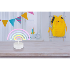 Dekorativní svítidlo, bílý plast, posuvný spínač, duha, DxŠxV: 225x100x195mm, včetně LED 2W 4,5V
