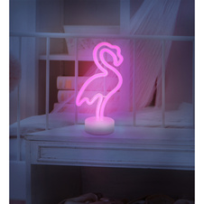 Dekorativní svítidlo, bílý plast, posuvný vypínač, plamen, DxŠxV: 145x100x330mm, včetně LED 2W 4,5V, růžová barva