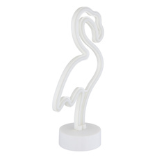 Dekorativní svítidlo, bílý plast, posuvný vypínač, plamen, DxŠxV: 145x100x330mm, včetně LED 2W 4,5V, růžová barva