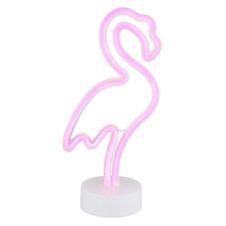 Dekorativní svítidlo, bílý plast, posuvný vypínač, plamen, DxŠxV: 145x100x330mm, včetně LED 2W 4,5V, růžová barva
