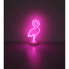 Dekorativní svítidlo, bílý plast, posuvný vypínač, plamen, DxŠxV: 145x100x330mm, včetně LED 2W 4,5V, růžová barva