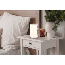 Stolní lampa, bílý plast, bílý PVC kabel, dotykové zapnutí/vypnutí, plynulá regulace stmívání, nastavení barev, bez adaptéru, včetně USB kabelu, USB-A 2.0 - USB-C, ø: 130mm, V: 210mm, kabel 800mm, LED 1W 230V 81lm, CCT 3500/4800/2600K