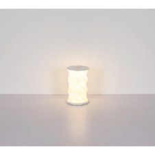 Stolní lampa, bílý plast, bílý PVC kabel, dotykové zapnutí/vypnutí, plynulá regulace stmívání, nastavení barev, bez adaptéru, včetně USB kabelu, USB-A 2.0 - USB-C, ø: 130mm, V: 210mm, kabel 800mm, LED 1W 230V 81lm, CCT 3500/4800/2600K