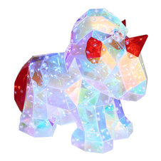 Stolní lampa, plast čirý a červený křišťálový efekt, PVC kabel průhledný, tlačítkový vypínač, bez adaptéru, včetně USB kabelu, DxŠxV: 300x140x260mm, délka kabelu 1800mm, včetně LED 0,03W 5V, 6000K