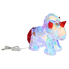 Stolní lampa, plast čirý a červený křišťálový efekt, PVC kabel průhledný, tlačítkový vypínač, bez adaptéru, včetně USB kabelu, DxŠxV: 300x140x260mm, délka kabelu 1800mm, včetně LED 0,03W 5V, 6000K