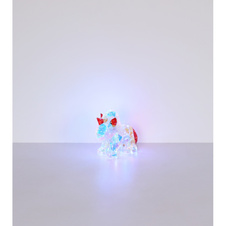 Stolní lampa, plast čirý a červený křišťálový efekt, PVC kabel průhledný, tlačítkový vypínač, bez adaptéru, včetně USB kabelu, DxŠxV: 300x140x260mm, délka kabelu 1800mm, včetně LED 0,03W 5V, 6000K