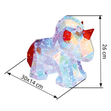 Stolní lampa, plast čirý a červený křišťálový efekt, PVC kabel průhledný, tlačítkový vypínač, bez adaptéru, včetně USB kabelu, DxŠxV: 300x140x260mm, délka kabelu 1800mm, včetně LED 0,03W 5V, 6000K