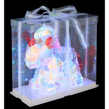 Stolní lampa, plast čirý a červený křišťálový efekt, PVC kabel průhledný, tlačítkový vypínač, bez adaptéru, včetně USB kabelu, DxŠxV: 300x140x260mm, délka kabelu 1800mm, včetně LED 0,03W 5V, 6000K