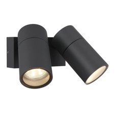 Venkovní svítidlo, hliník antracit, černý plast, čiré sklo, otočné/výklopné, IP44, ŠxV: 150x118mm, V: 105mm, bez žárovek 2xGU10, max. 35W 230V