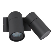 Venkovní svítidlo, hliník antracit, černý plast, čiré sklo, otočné/výklopné, IP44, ŠxV: 150x118mm, V: 105mm, bez žárovek 2xGU10, max. 35W 230V