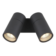 Venkovní svítidlo, hliník antracit, černý plast, čiré sklo, otočné/výklopné, IP44, ŠxV: 150x118mm, V: 105mm, bez žárovek 2xGU10, max. 35W 230V