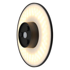 Venkovní svítidlo, plast černý matný, bílý, posuvný a krokový vypínač, fixace barvy, IP44, vypínač CCT v krytu, ø: 252 mm, V: 48 mm, včetně LED 15W 230V, zdroj 1600lm, výkon 1200lm, CCT 3000/4000/6000K