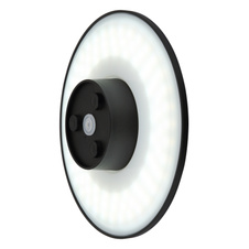 Venkovní svítidlo, plast černý matný, bílý, posuvný a krokový vypínač, fixace barvy, IP44, vypínač CCT v krytu, ø: 252 mm, V: 48 mm, včetně LED 15W 230V, zdroj 1600lm, výkon 1200lm, CCT 3000/4000/6000K