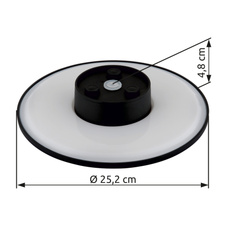 Venkovní svítidlo, plast černý matný, bílý, posuvný a krokový vypínač, fixace barvy, IP44, vypínač CCT v krytu, ø: 252 mm, V: 48 mm, včetně LED 15W 230V, zdroj 1600lm, výkon 1200lm, CCT 3000/4000/6000K