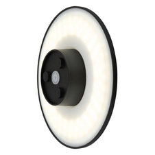 Venkovní svítidlo, plast černý matný, bílý, posuvný a krokový vypínač, fixace barvy, IP44, vypínač CCT v krytu, ø: 252 mm, V: 48 mm, včetně LED 15W 230V, zdroj 1600lm, výkon 1200lm, CCT 3000/4000/6000K