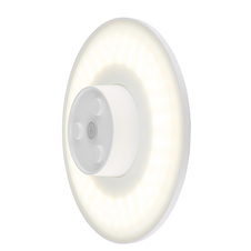 Venkovní svítidlo, plast bílý matný, posuvný a krokový vypínač, fixace barvy, IP44, vypínač CCT v krytu, ø: 252mm, V: 48mm, včetně LED 15W 230V, zdroj 1600lm, výkon 1200lm, CCT 3000/4000/6000K
