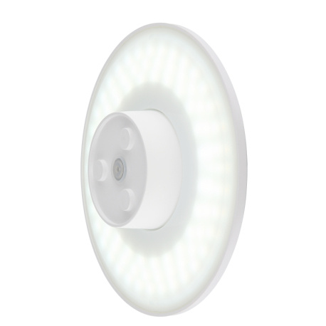 Venkovní svítidlo, plast bílý matný, posuvný a krokový vypínač, fixace barvy, IP44, vypínač CCT v krytu, ø: 252mm, V: 48mm, včetně LED 15W 230V, zdroj 1600lm, výkon 1200lm, CCT 3000/4000/6000K