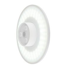 Venkovní svítidlo, plast bílý matný, posuvný a krokový vypínač, fixace barvy, IP44, vypínač CCT v krytu, ø: 252mm, V: 48mm, včetně LED 15W 230V, zdroj 1600lm, výkon 1200lm, CCT 3000/4000/6000K
