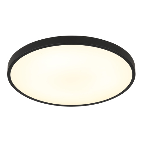 Stropní svítidlo, plast černý matný, bílý, také směrem nahoru "zadní světlo", ø: 230mm, V: 35,5mm, včetně LED 15W 230V, zdroj 1300lm, výkon 650lm, 4000K