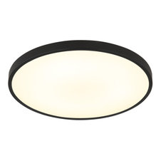 Stropní svítidlo, plast černý matný, bílý, také směrem nahoru "zadní světlo", ø: 230mm, V: 35,5mm, včetně LED 15W 230V, zdroj 1300lm, výkon 650lm, 4000K