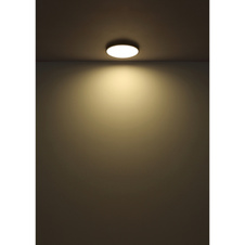 Stropní svítidlo, plast černý matný, bílý, také směrem nahoru "zadní světlo", ø: 230mm, V: 35,5mm, včetně LED 15W 230V, zdroj 1300lm, výkon 650lm, 4000K
